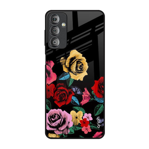 Floral Decorative Glossy Case For Samsung Galaxy F23 5G