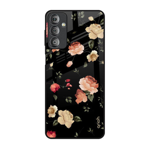 Black Spring Floral Glossy Case for Samsung Galaxy F23 5G