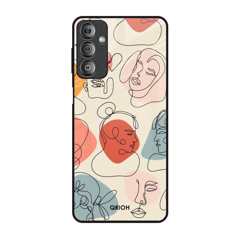 Abstract Faces Glossy Case for Samsung Galaxy F23 5G