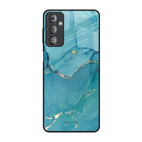 Blue Golden Glitter Glossy Case for Samsung Galaxy F23 5G