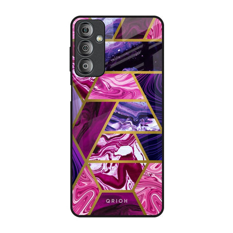 Electroplated Geometric Marble Glossy Case for Samsung Galaxy F23 5G