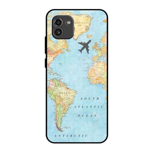 Travel Map Glossy Case for Samsung Galaxy A03