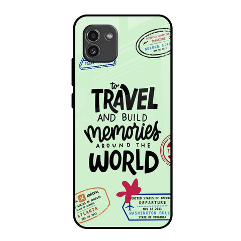 Travel Stamps Glossy Case for Samsung Galaxy A03