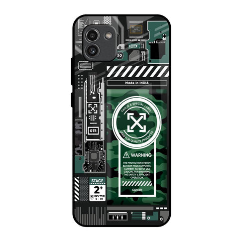 Green Camo Circuit Glossy Case for Samsung Galaxy A03