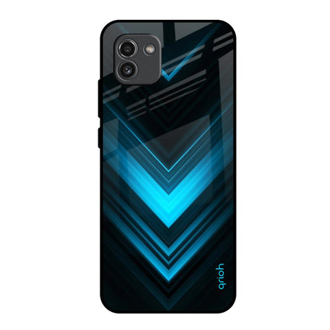 Vertical Blue Arrow Glossy Case For Samsung Galaxy A03