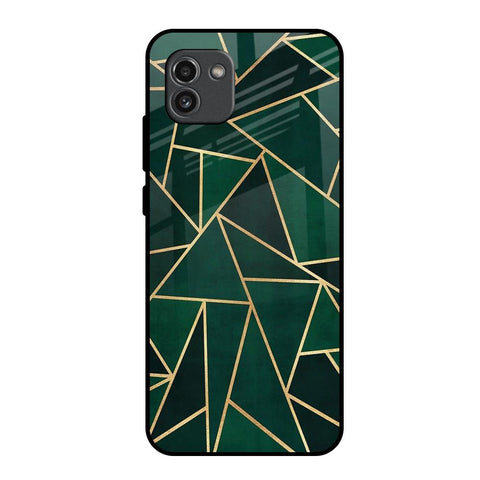 Abstract Green Glossy Case For Samsung Galaxy A03