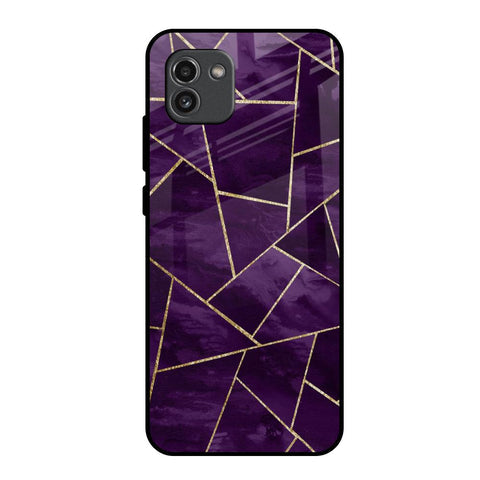 Geometric Purple Glossy Case For Samsung Galaxy A03