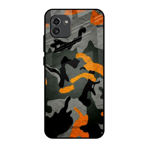 Camouflage Orange Glossy Case For Samsung Galaxy A03