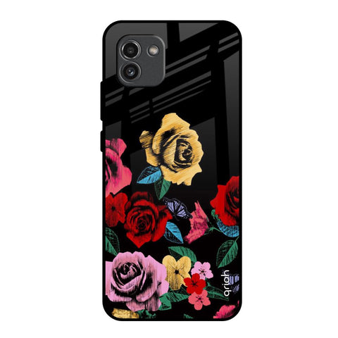 Floral Decorative Glossy Case For Samsung Galaxy A03