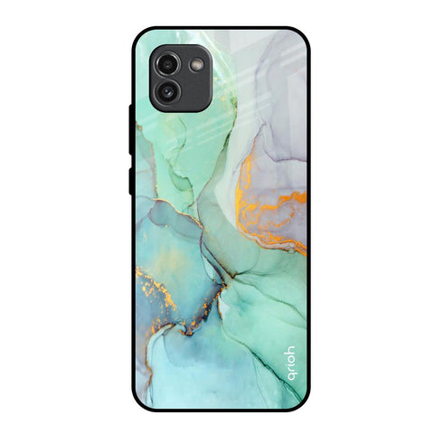 Green Marble Glossy Case for Samsung Galaxy A03