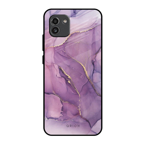 Purple Gold Marble Glossy Case for Samsung Galaxy A03