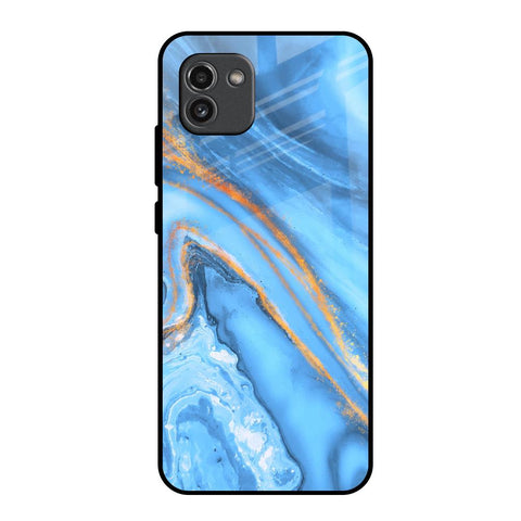 Vibrant Blue Marble Glossy Case for Samsung Galaxy A03