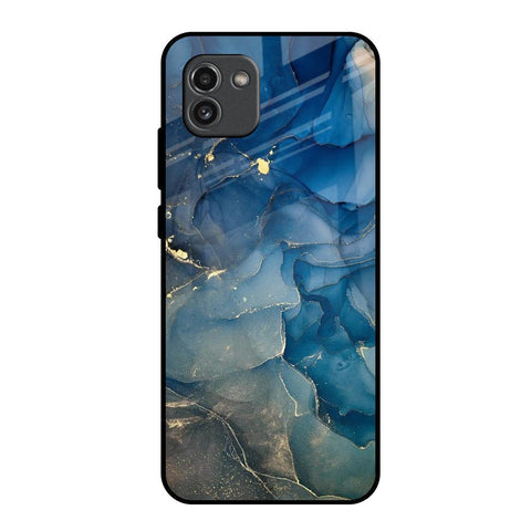 Blue Cool Marble Glossy Case for Samsung Galaxy A03