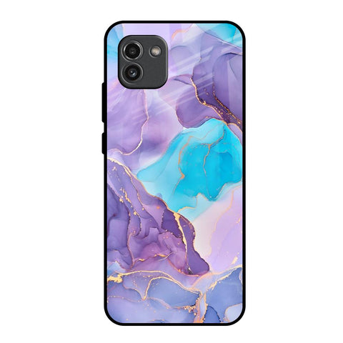 Alcohol ink Marble Glossy Case for Samsung Galaxy A03