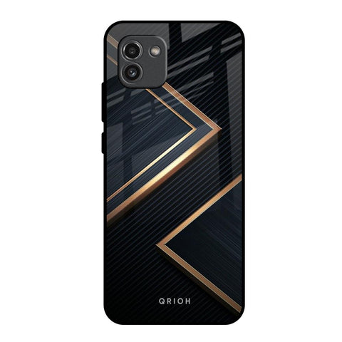 Sleek Golden & Navy Glossy Case for Samsung Galaxy A03