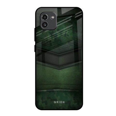 Green Leather Glossy Case for Samsung Galaxy A03