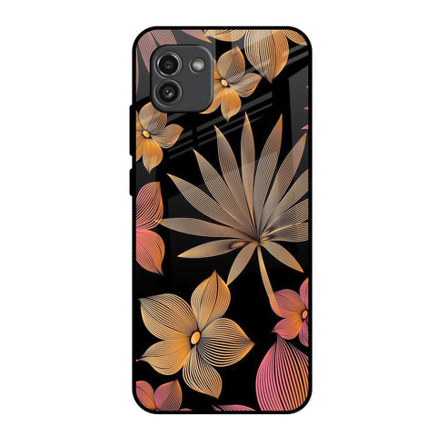 Lines Pattern Flowers Glossy Case for Samsung Galaxy A03