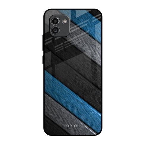 Multicolor Wooden Effect Glossy Case for Samsung Galaxy A03