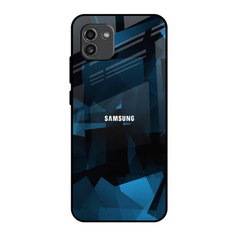 Polygonal Blue Box Glossy Case For Samsung Galaxy A03