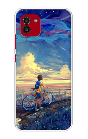 Riding Bicycle to Dreamland Soft Cover for Samsung Galaxy A03