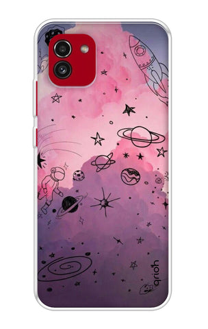 Space Doodles Art Soft Cover For Samsung Galaxy A03