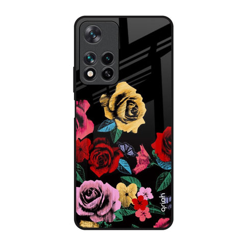 Floral Decorative Glossy Case For Redmi Note 11 Pro 5G