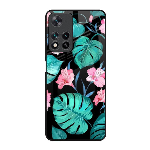 Tropical Leaves & Pink Flowers Glossy Case for Redmi Note 11 Pro 5G
