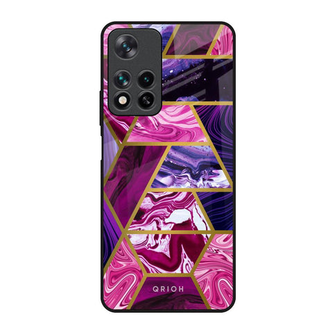 Electroplated Geometric Marble Glossy Case for Redmi Note 11 Pro 5G