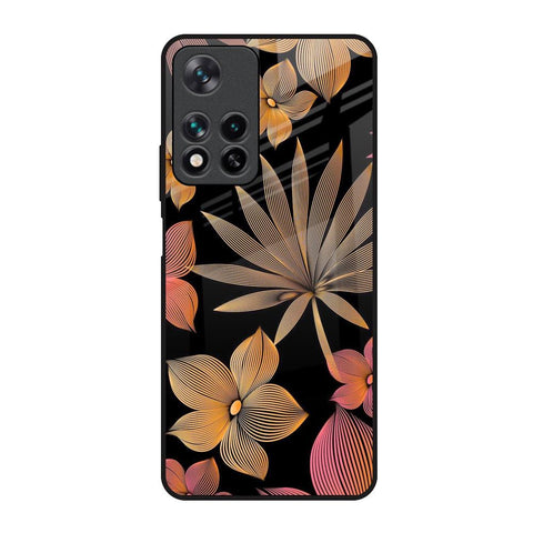 Lines Pattern Flowers Glossy Case for Redmi Note 11 Pro 5G