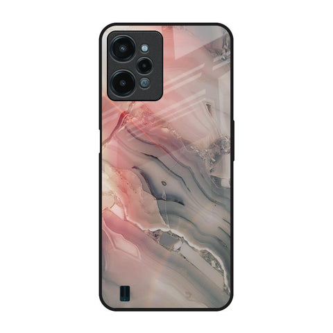 Pink And Grey Marble Glossy Case For Realme C31