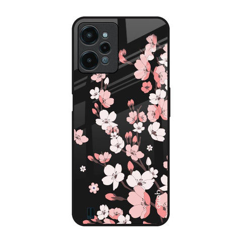 Black Cherry Blossom Glossy Case for Realme C31