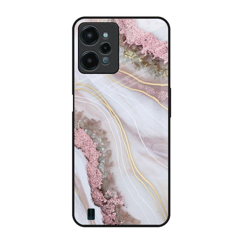 Pink & Gold Gllitter Marble Glossy Case for Realme C31