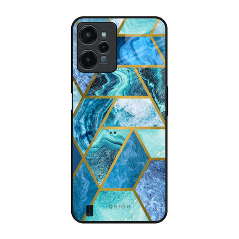 Turquoise Geometrical Marble Glossy Case for Realme C31