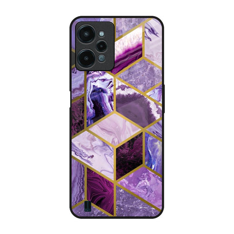 Purple Rhombus Marble Glossy Case for Realme C31