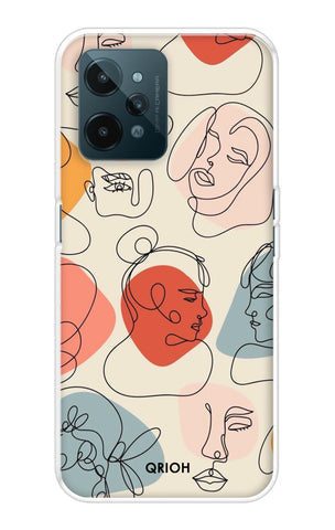 Abstract Faces Soft Cover for Realme C31