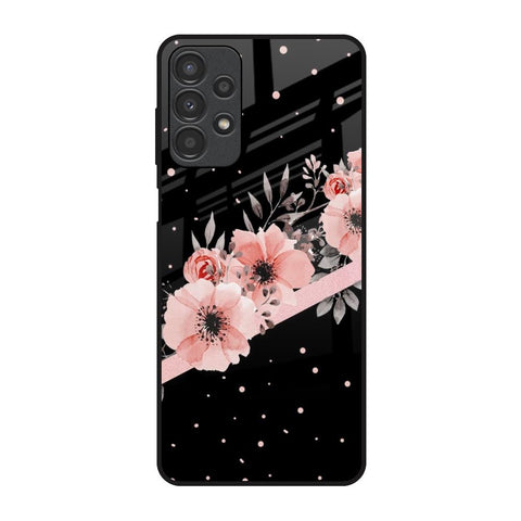 Floral Black Band Glossy Case For Samsung Galaxy A13