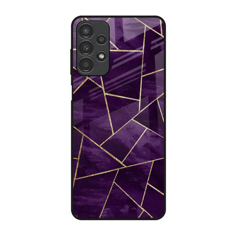 Geometric Purple Glossy Case For Samsung Galaxy A13
