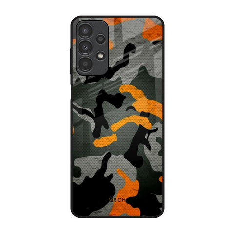 Camouflage Orange Glossy Case For Samsung Galaxy A13