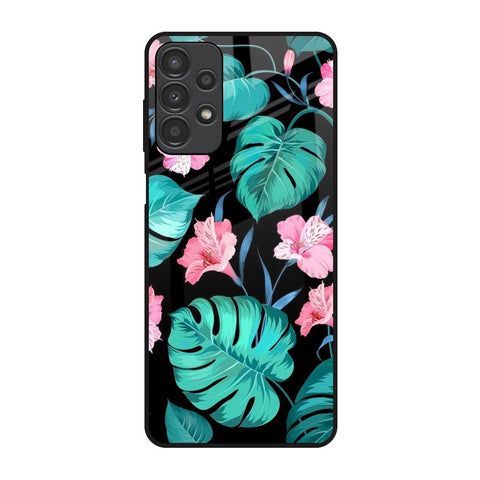 Tropical Leaves & Pink Flowers Glossy Case for Samsung Galaxy A13