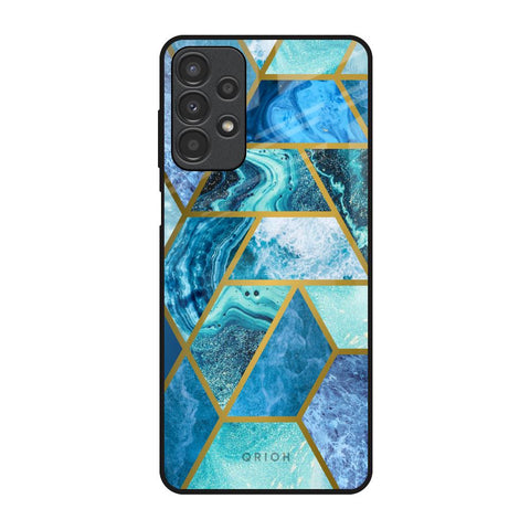 Turquoise Geometrical Marble Glossy Case for Samsung Galaxy A13