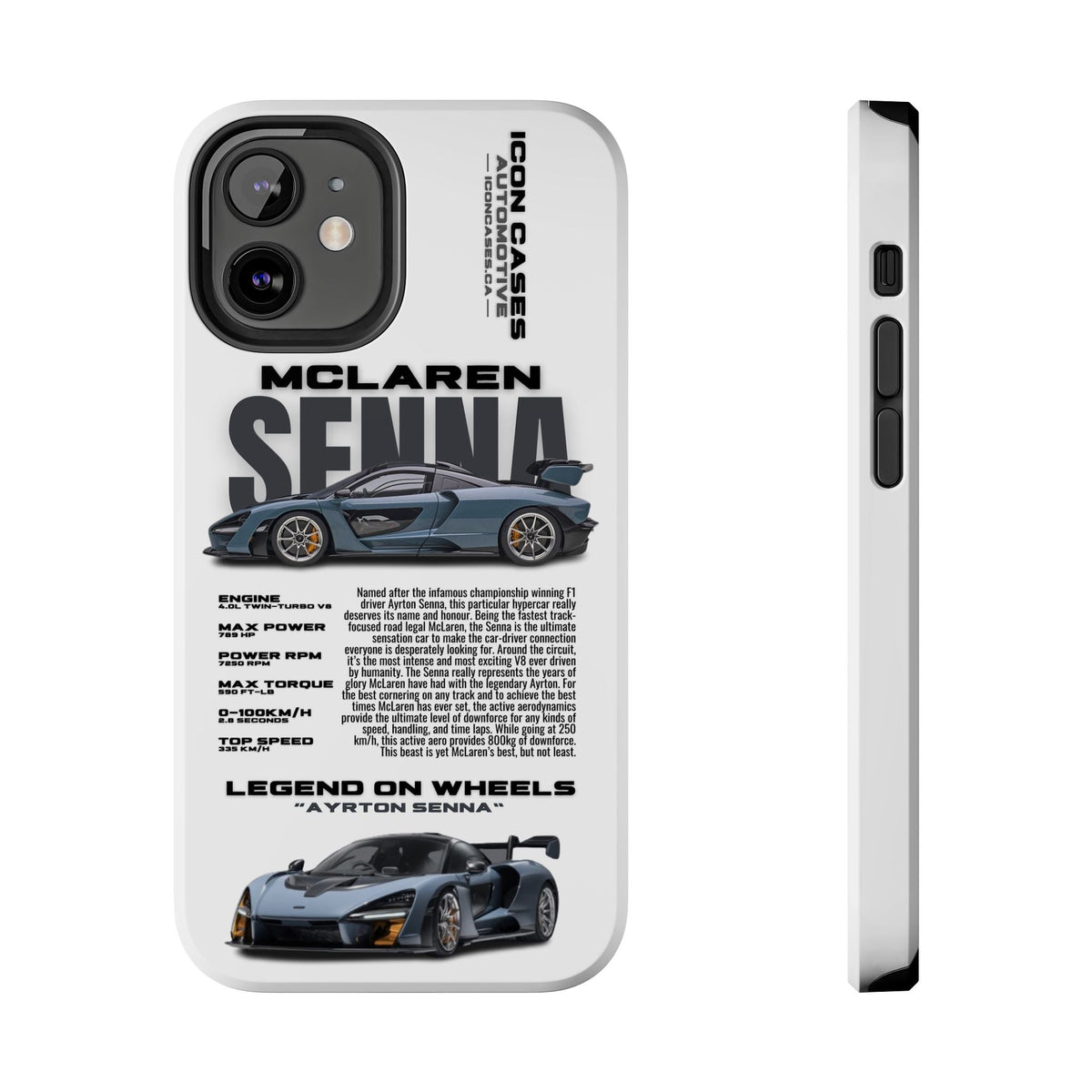 McLaren Senna White Premium Tough Shining Phone Case (Double Layer) Available For All iPhone Models