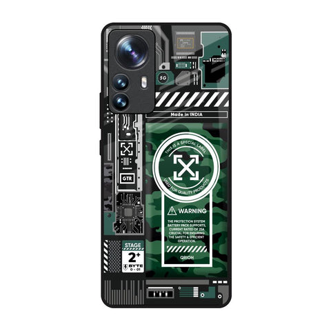 Green Camo Circuit Glossy Case for Mi 12 Pro 5G