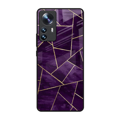 Geometric Purple Glossy Case For Mi 12 Pro 5G