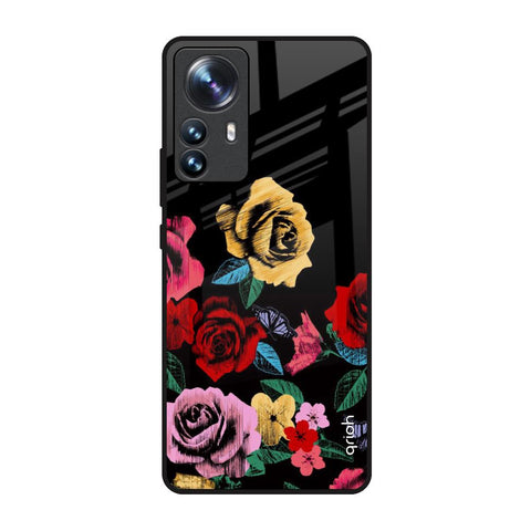 Floral Decorative Glossy Case For Mi 12 Pro 5G