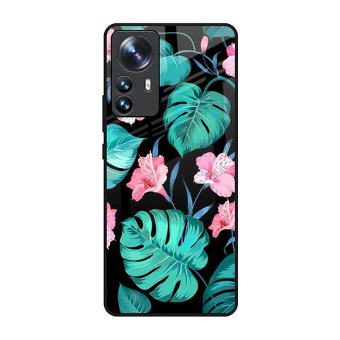 Tropical Leaves & Pink Flowers Glossy Case for Mi 12 Pro 5G