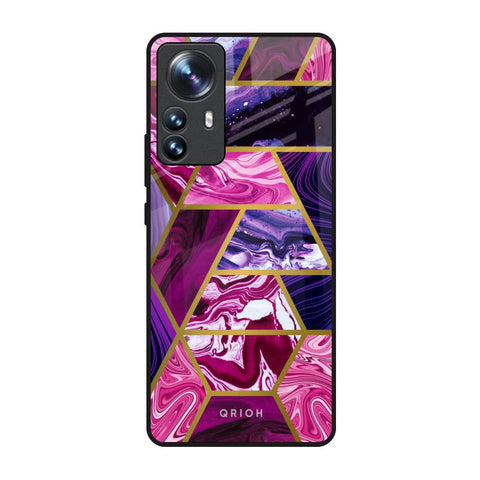 Electroplated Geometric Marble Glossy Case for Mi 12 Pro 5G