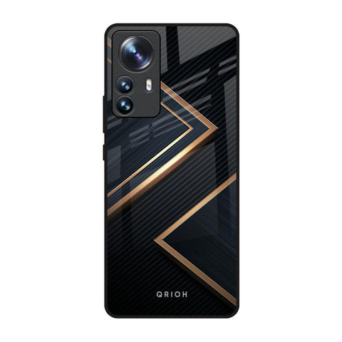 Sleek Golden & Navy Glossy Case for Mi 12 Pro 5G