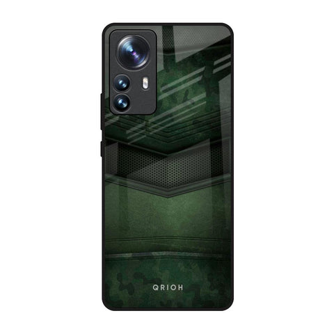 Green Leather Glossy Case for Mi 12 Pro 5G