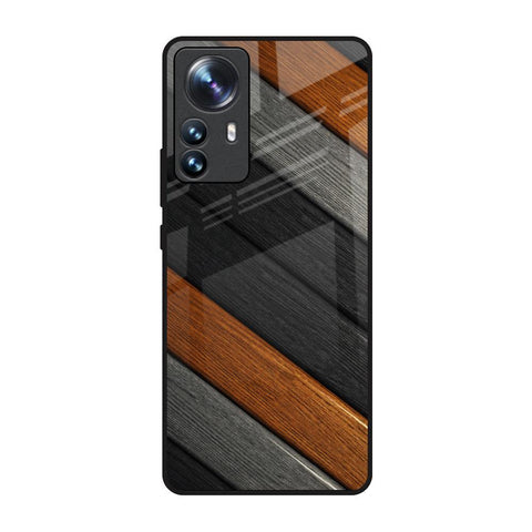 Tri Color Wood Glossy Case for Mi 12 Pro 5G