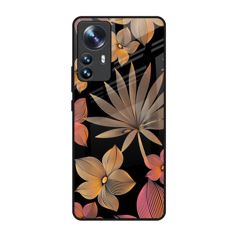 Lines Pattern Flowers Glossy Case for Mi 12 Pro 5G